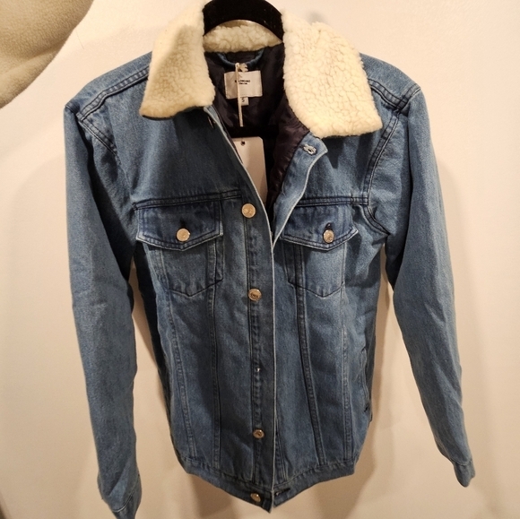 Bolongaro Trevor denim jacket with faux sherling - Picture 3 of 7